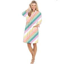 STRIPED PASTEL PRINTED BATH ROBE – Mary Anne's Hallmark